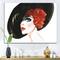 Designart - Red Head Lady In Hat Portrait of Woman - Modern Canvas Wall Art Print